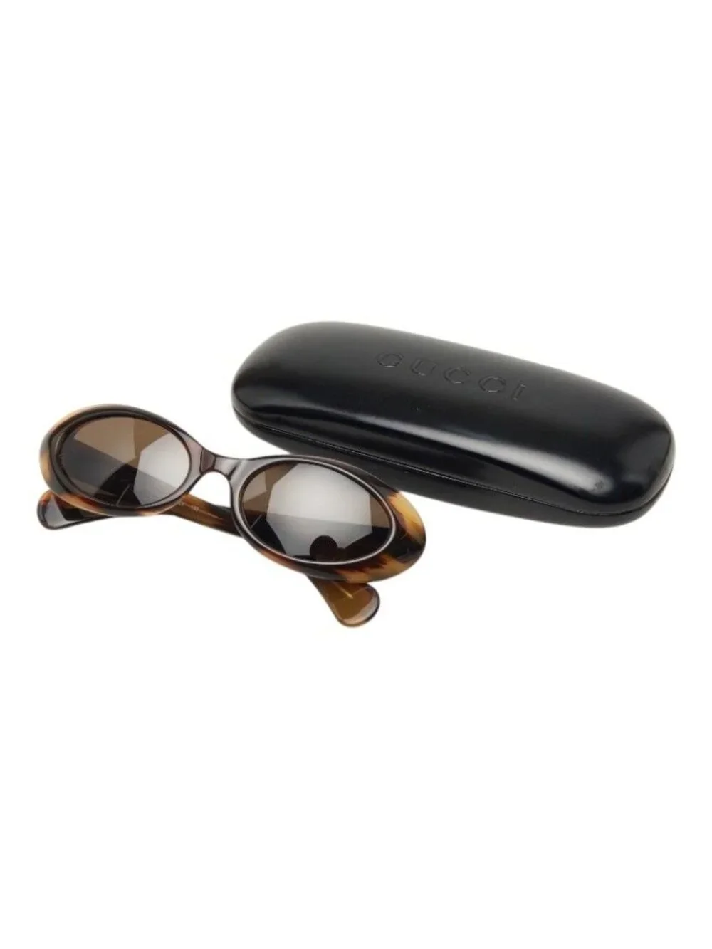 Gucci Oval Frame Sunglasses S Brown Acetate Eyewear